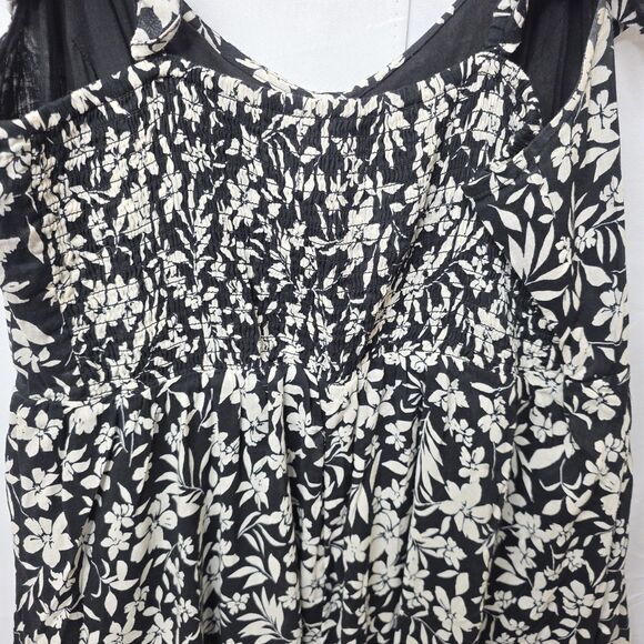 Old Navy Cami Mini Dress Black White Floral Sleeveless Lined Summer Casual Large - Picture 6 of 9